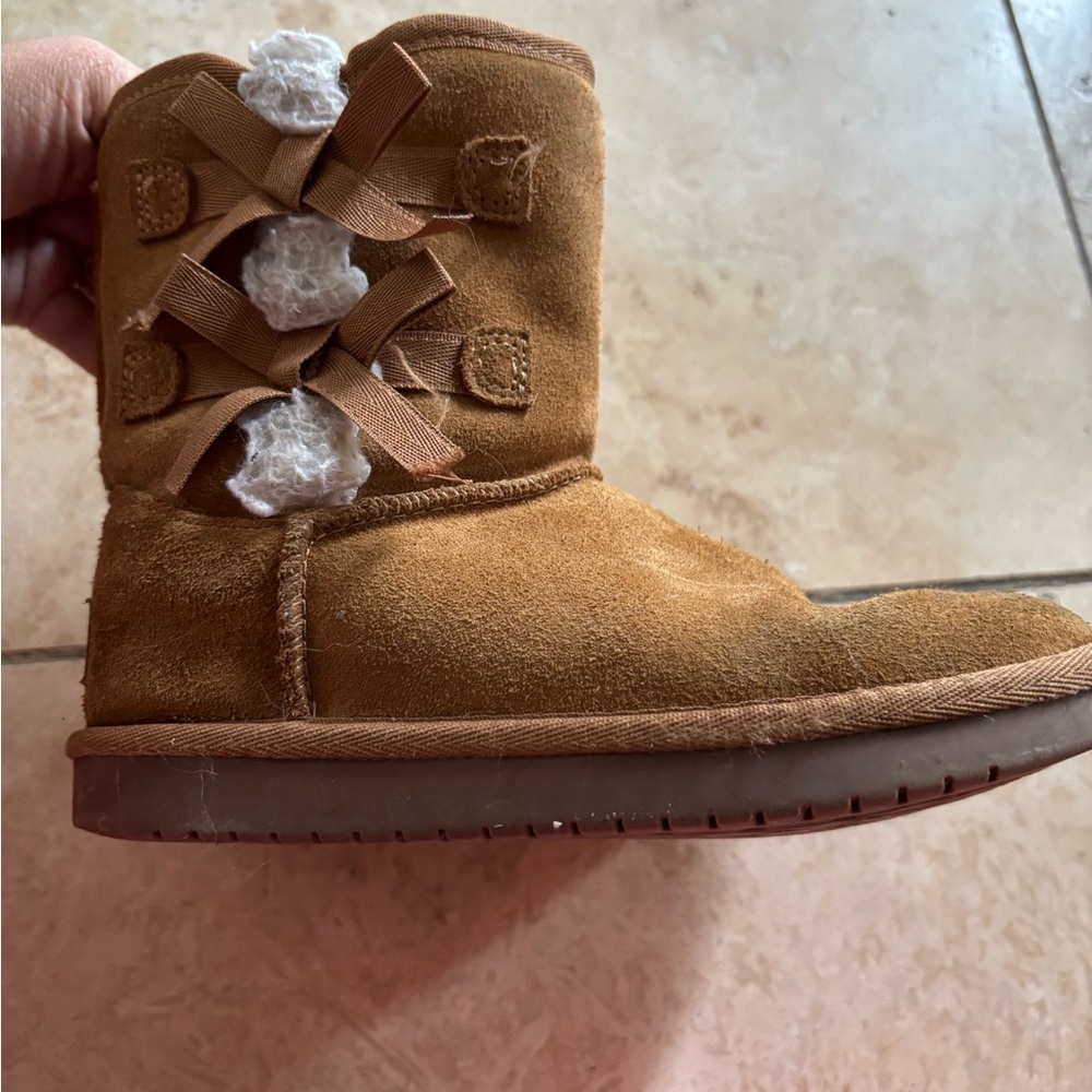 Koolaburra Brown Kids Boots with Bow Details